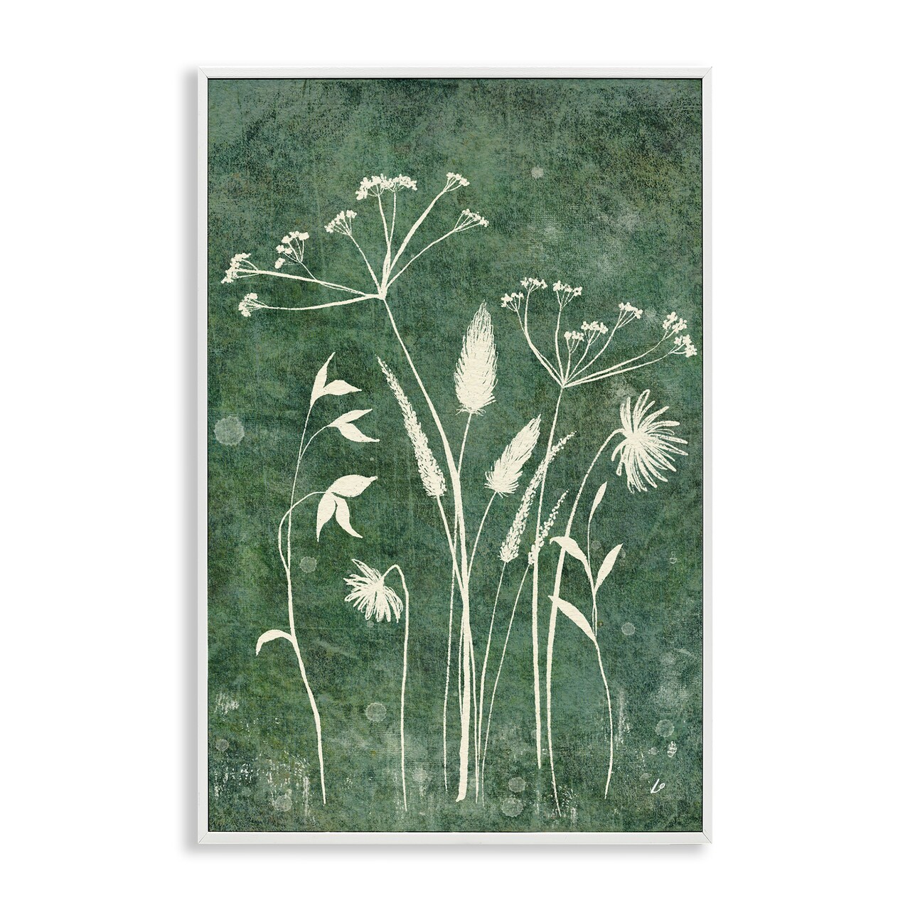 Stupell Industries Wildflowers on Rustic Green Framed Giclee Wall Art Design by Lydia Orange